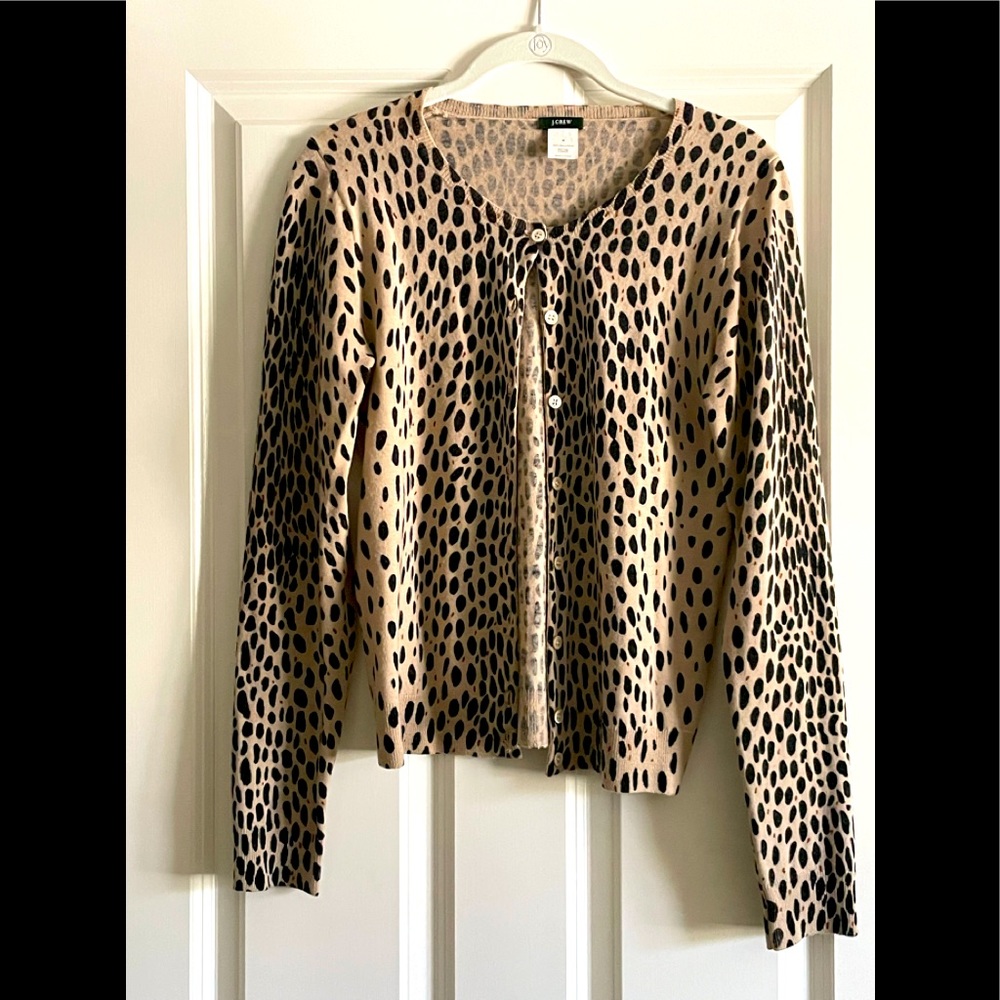 JCrew Animal Print Cardigan